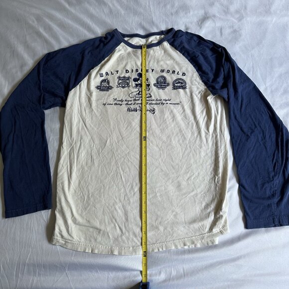 Disney Parks WALT DISNEY WORLD 3/4 Raglan Sleeve Baseball Jersey T-Shirt Blue M - Picture 4 of 10